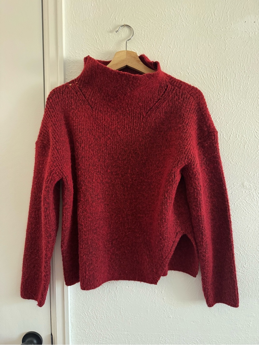 RDI Deep Red Mock Neck Turtleneck Sweater
